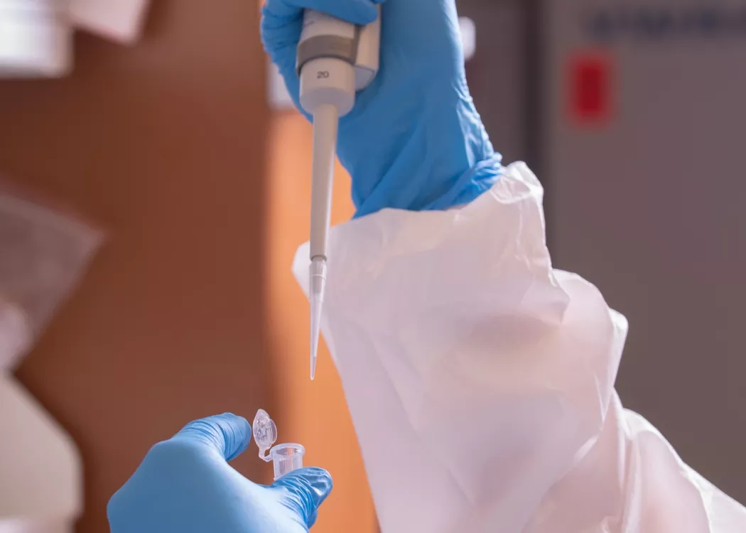 Wastewater testing research close-up